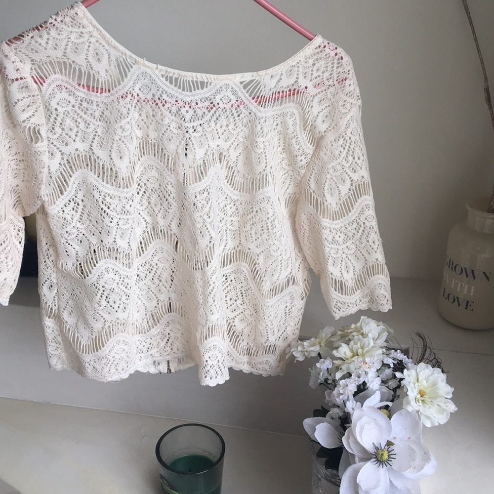Ivory Cream Crotchet Summer Shirt